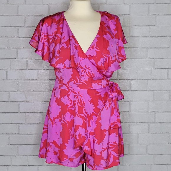 Pants Store Wrap Open Back Shorts Ruffle Flutter Romper 18540QYC - Picture 1 of 4